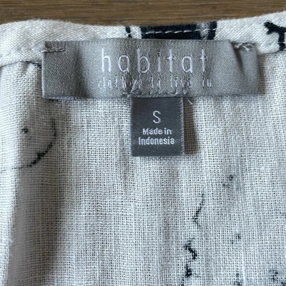 Habitat Linen Sketched Floral Pocket Dress White Size Small - Picture 8 of 11